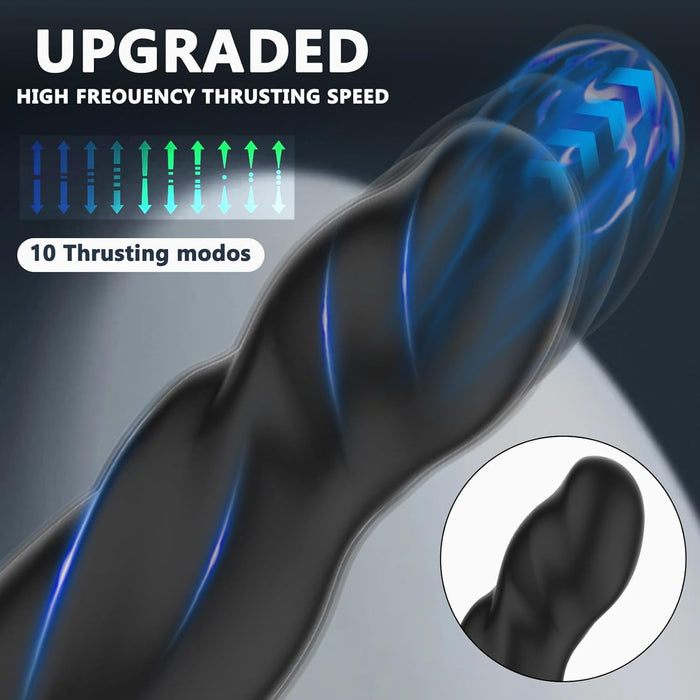 2-в-1 анальный вибратор для мужчин с 10 режимами и двойным кольцом с сильной присоской