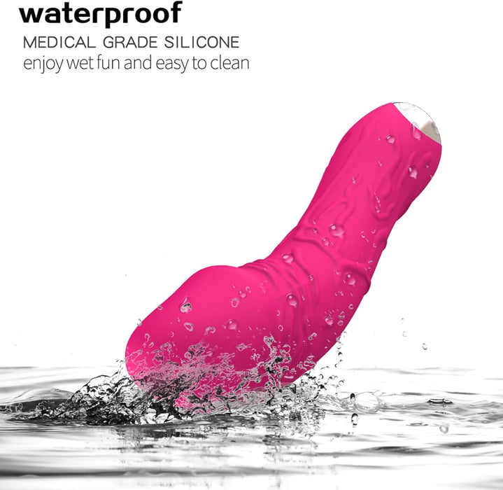 Вибратор-дилдо 2-в-1 с функцией толчков и с сильной присоской для женщин