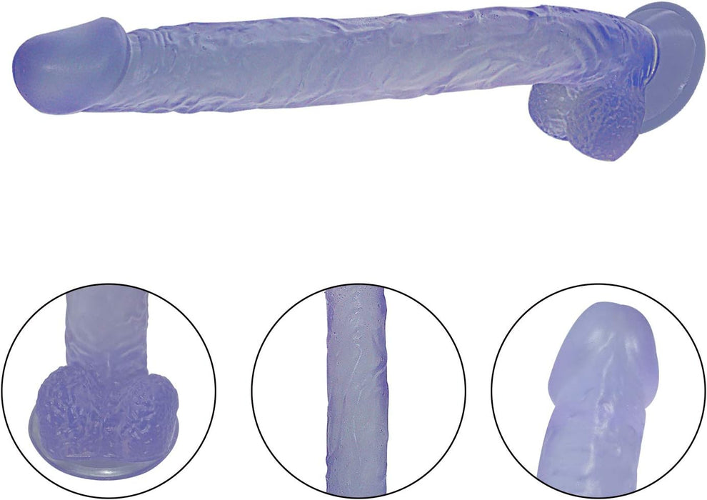 Īss un Īsts Dildo ar Spēcīgu Piesūcēju, 40 cm
