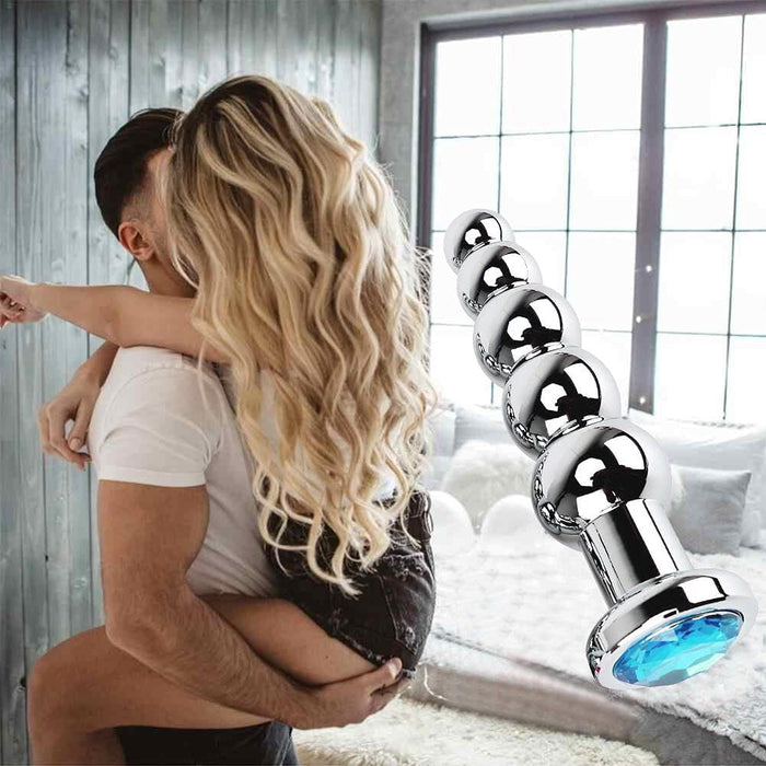 Элегантный Анальный Плаг из Нержавеющей Стали с 5 Шариками для Интимных Моментов