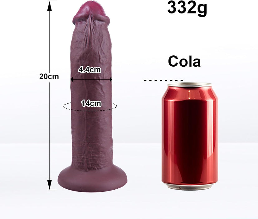 20 см маленький черный силиконовый дилдо с сильной присоской без яичек