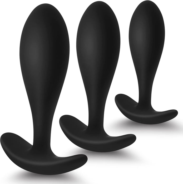 Набор анальных пробок для новичков с сильной присоской и мягким силиконом