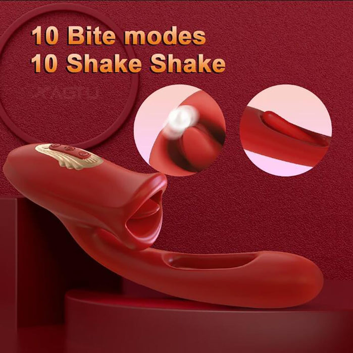 3 in 1 Silikona Rabbit Vibrators ar 10 Sūkšanas, Vibrācijas un Sitienu Režīmiem