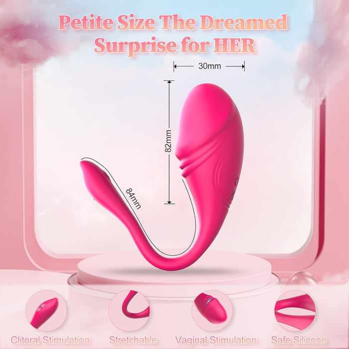 Ergonomisks Bezvadu Vibrators Sievietēm ar Lietotni un 9 Režīmiem