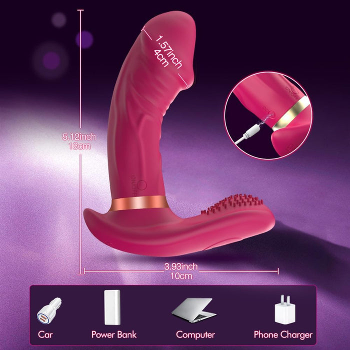 Ergonomisks tauriņa formas klitora un G punkta vibrators ar tālvadību un lietotni