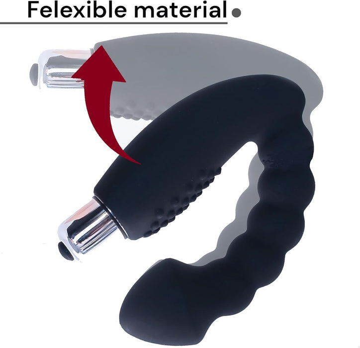 Melns Prostatas Stimulācijas Analais Vibrators Vīriešiem ar Vibrācijas Regulēšanu