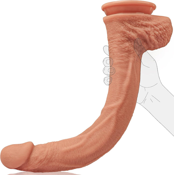 44,5 cm XXL Silikona Dildo – Garš un Mīksts Ar Reālistiskām Detalizācijām