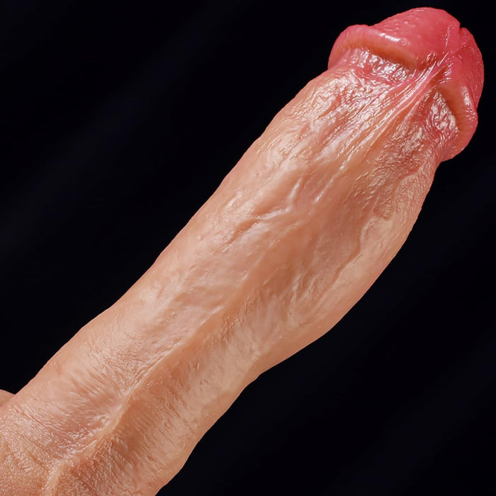 XXL reālistisks šķidra silikona dildo ar spēcīgu piesūcekni un detalizētu tekstūru
