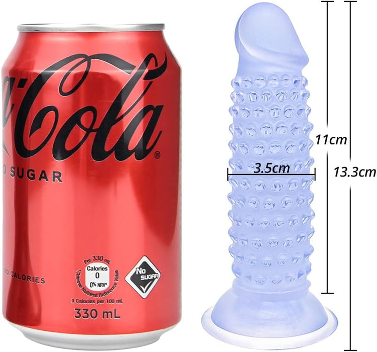 Рельефный PVC дилдо 13,3 см с сильной присоской для стимуляции