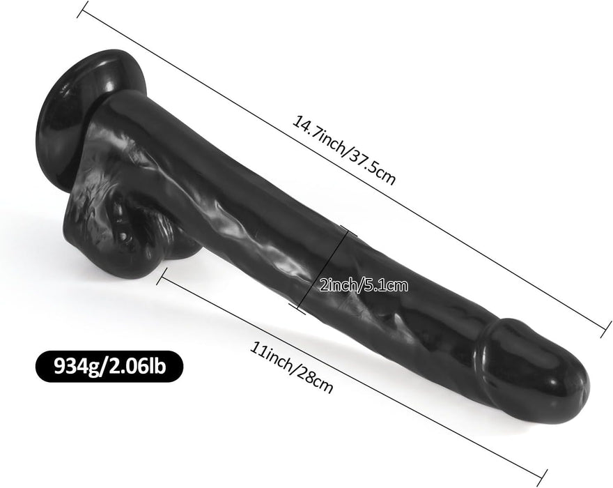 Reālistisks 37.5 cm liels dildo ar spēcīgu piesūceknīšu stiprinājumu