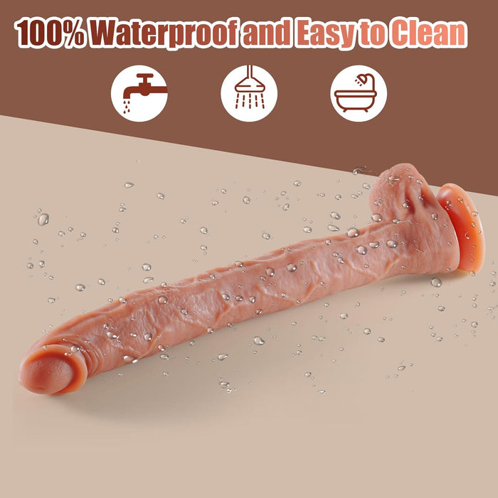 43 cm garš silikona reālistisks dildo ar spēcīgu piesūkni un G punkta stimulāciju