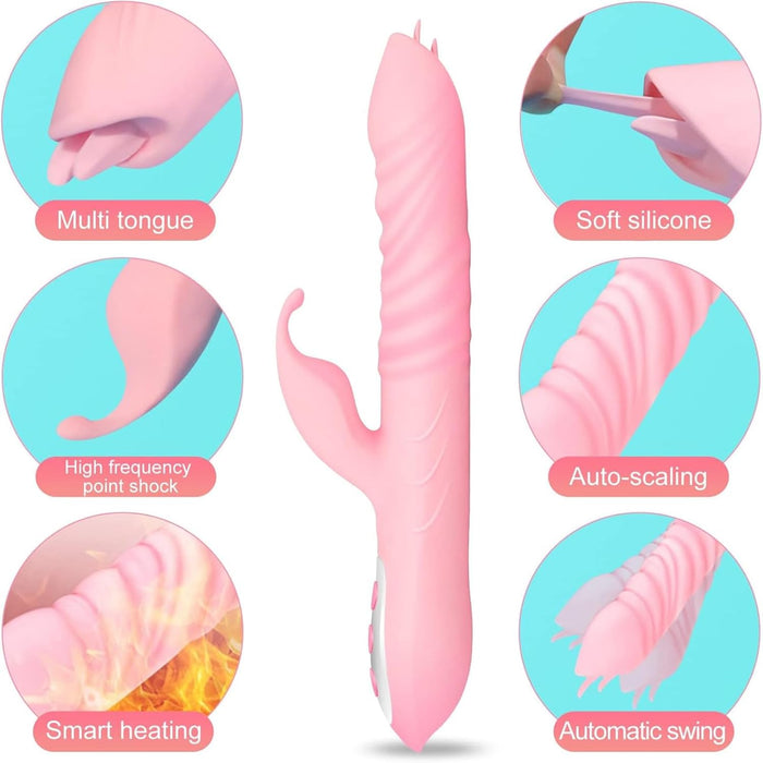 Divpusējs uzlādējams vibrators sievietēm ar G-punkta un anālo masāžu