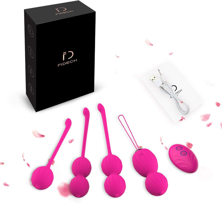 Kegela bumbiņas sievietēm ar 12 vibrācijas režīmiem un tālvadību, sarkanas