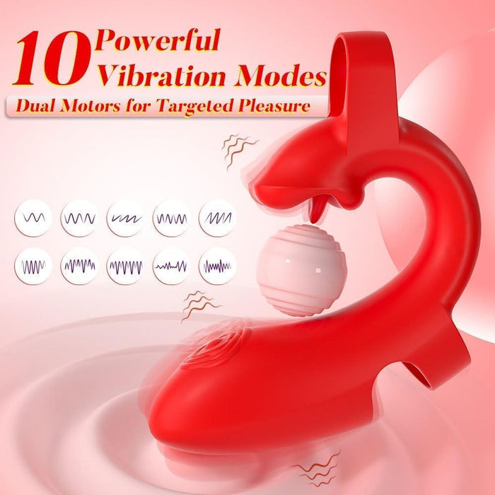 Pirkstu vibrators ar mēles funkciju – 10 vibrācijas režīmi, ūdensizturīgs mini stimulator