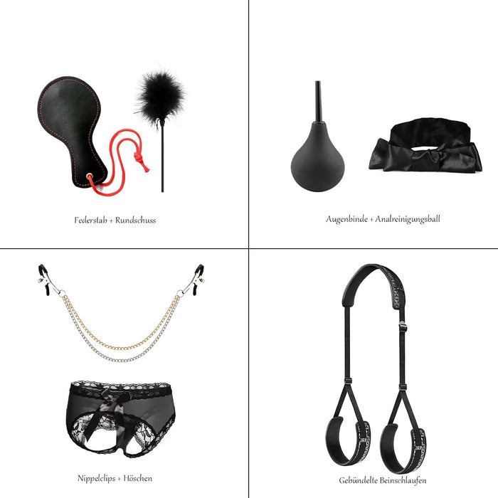 Полный 20 предметов BDSM набор с наручниками и маской с сильной присоской