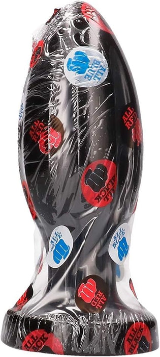 Черная анальная пробка с широкой базой и прозрачным кейсом, с сильной присоской