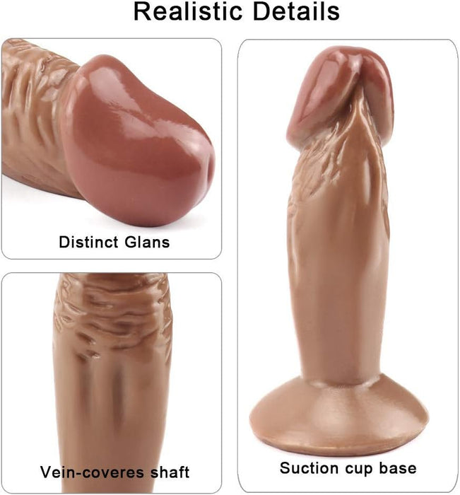 12 cm Realistiska Mini Dildo ar Spēcīgu Piesūcekni
