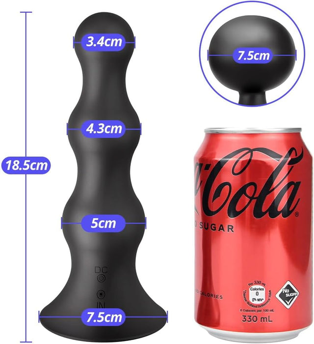 Uzpūšams Anālais Vibrators ar 10 Vibrācijas Režīmiem un Tālvadības Pulti