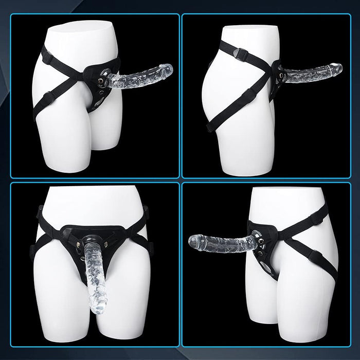 Регулируемый прозрачный TPE страпон с сильной присоской для женщин