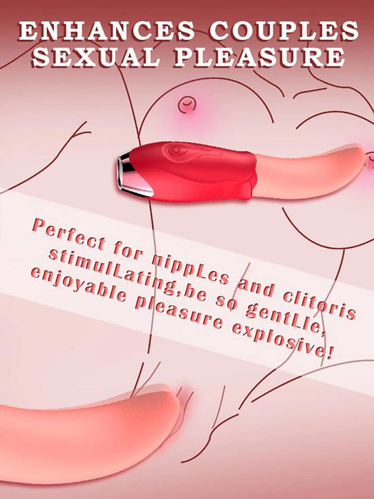 Reālistisks Klitora Mēles Vibrators ar 10 Vibrācijas Režīmiem un USB Uzlādi
