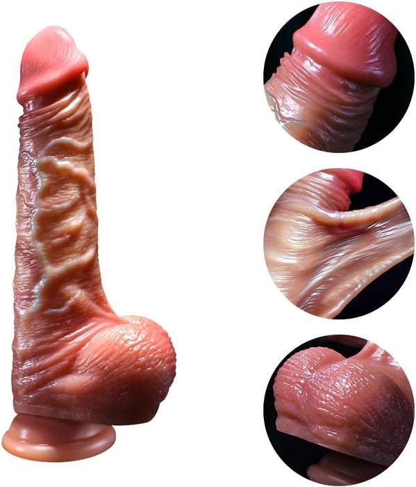 Реалистичный 18 см силиконовый дилдо с сильной присоской