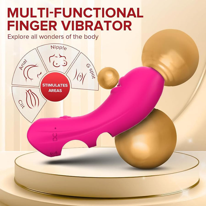 Pirksta vibrators pāriem ar 10 vibrāciju režīmiem, precīza stimulācija