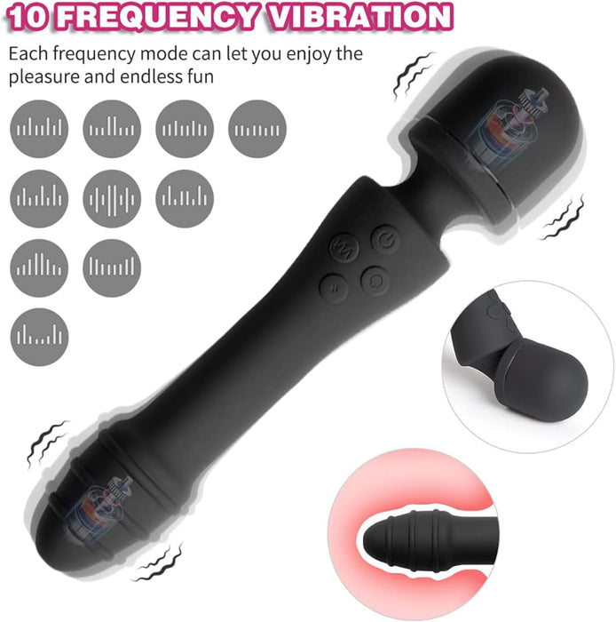 Divgalvu vibrators ar 10 vibrācijas režīmiem un sildīšanas funkciju sievietēm