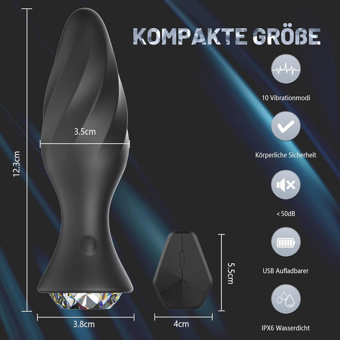 Анал Вибратор с 10 Режимами Вибрации и Пульсации с Сильной Присоской для Мужчин