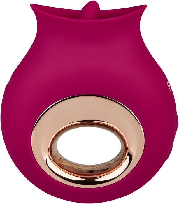 Вибратор из силикона с 9 программами облизывания и 9 вибрациями, 9,4 см, с сильной присоской