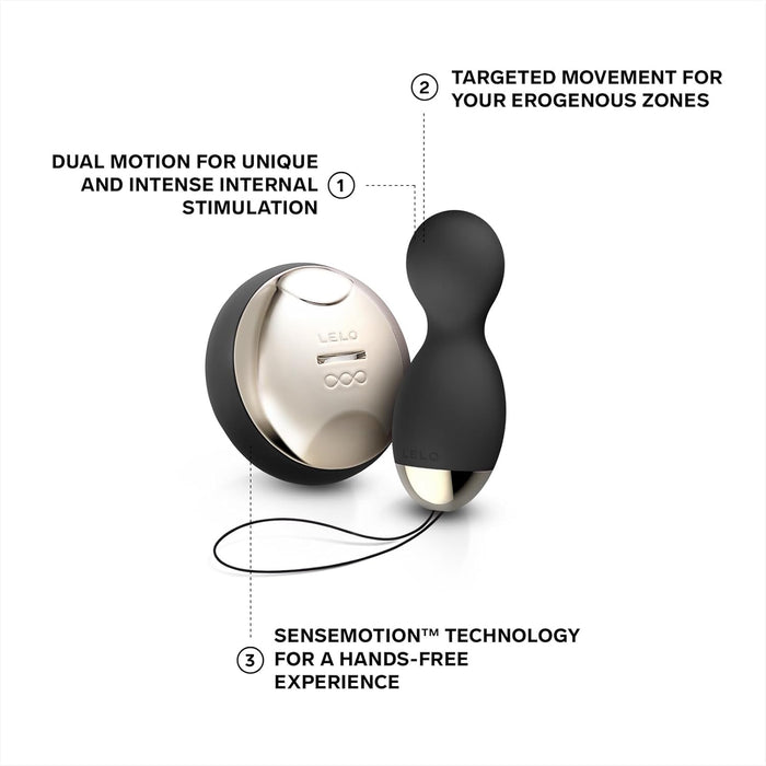 HULA Beads Black – rotējoši, vibrējoši prieka bumbiņas sievietēm