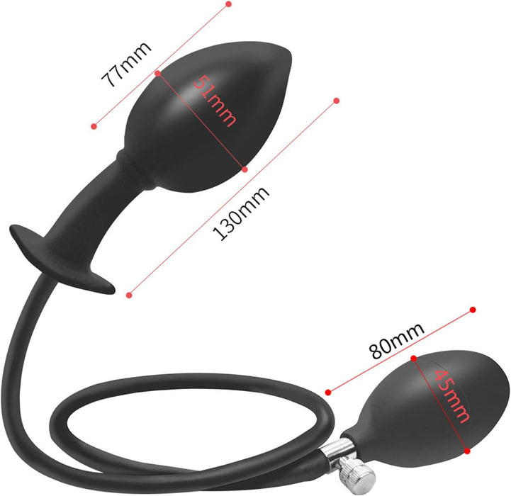 Надувная анальная пробка с сильной присоской из силикона – регулируемый XXL аксессуар