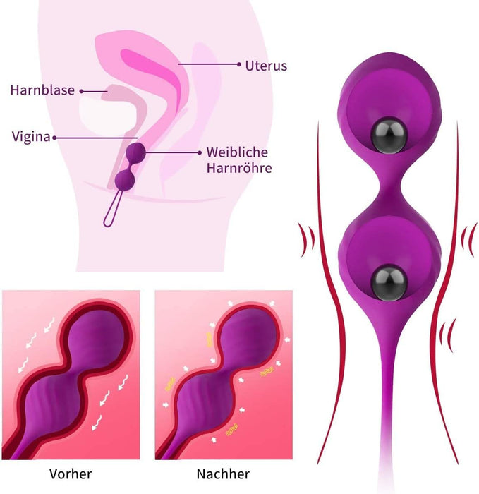 Medicīniskā silikona trenēšanas bumbiņas sievietēm – 3 gab. komplekts efektīvai iegurņa muskuļu trenēšanai