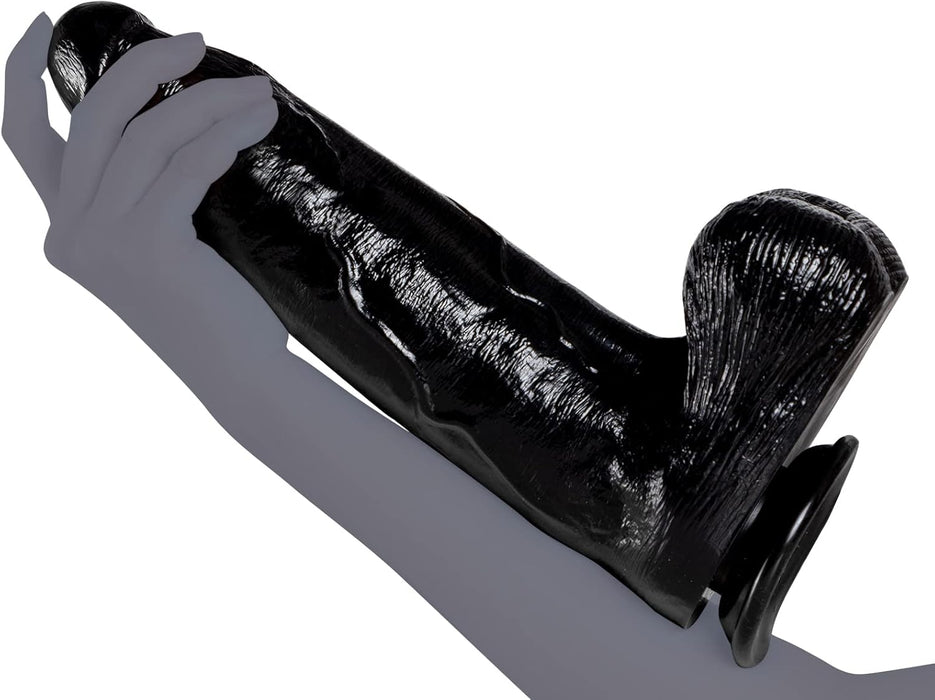 33 см XXL черный дилдо с сильной присоской для мощной стимуляции