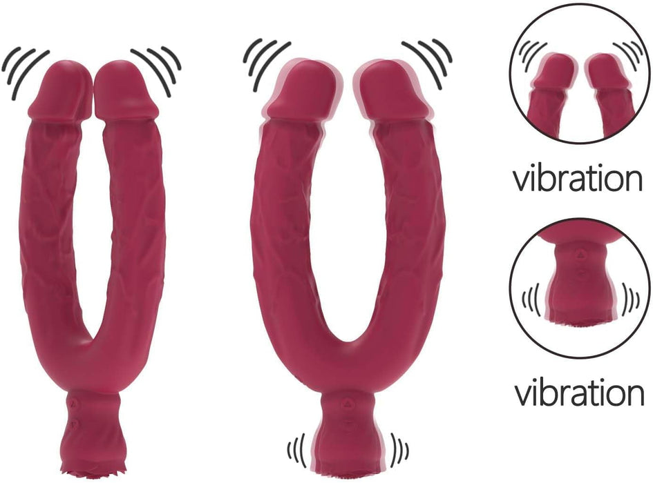 U-образный вибратор с сильной присоской, 10 режимов вибрации для женщин и пар