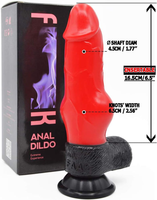 Reālistisks silikona dildo ar mezglu, seksīgs sarkans, 16,5 cm