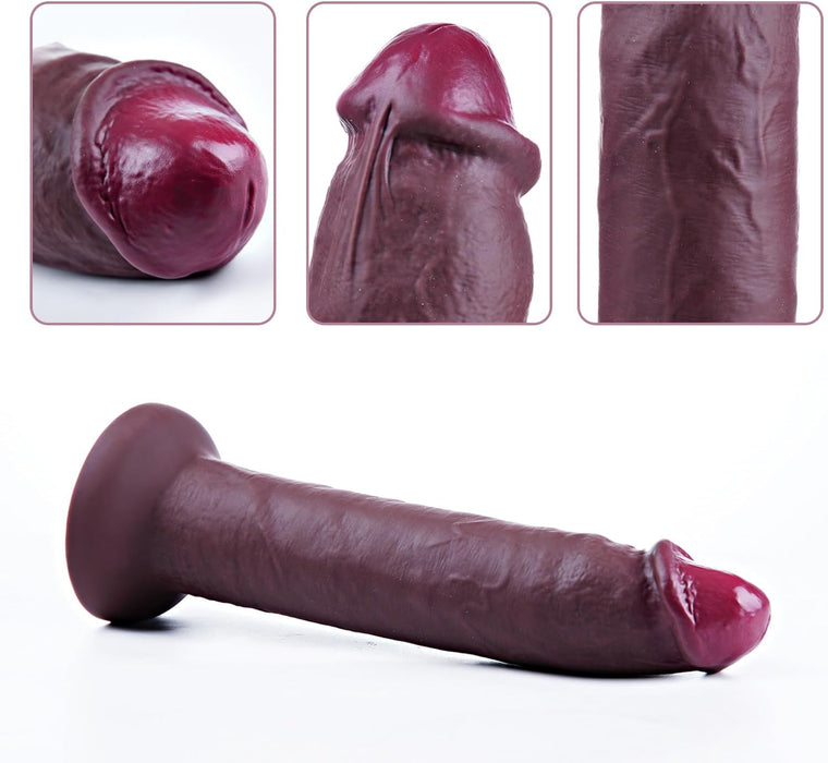 20 см маленький черный силиконовый дилдо с сильной присоской без яичек