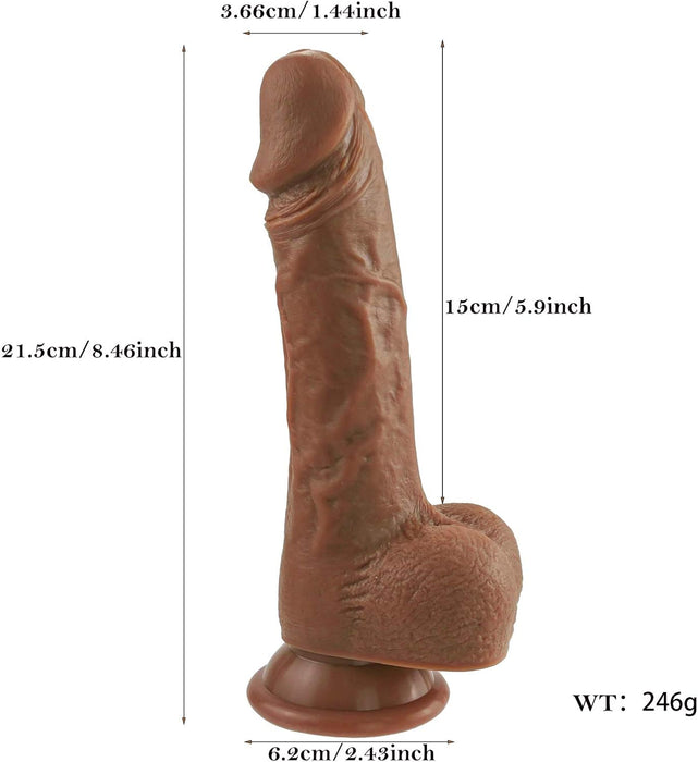 20,5 cm reālistisks silikona dildo ar spēcīgu piesūkni sievietēm