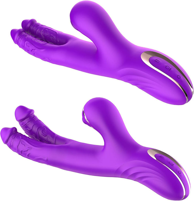 3 in 1 Vibrators ar Klitora un G punkta Stimulāciju Sievietēm (10 režīmi, Violets)