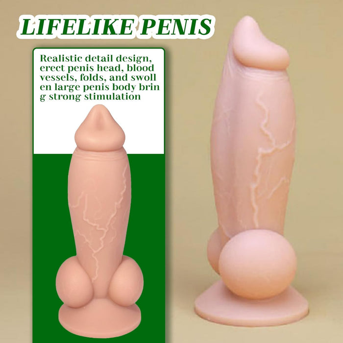 Большой фаллоимитатор 6.0 из жидкого силикона с сильной присоской