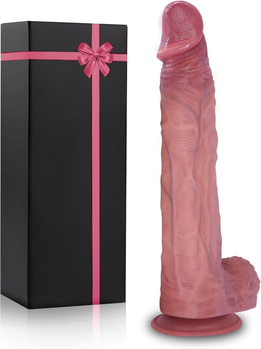 28 cm Realistisks XXL Dildo ar spēcīgu piesūcekni un elastīgu kaklu