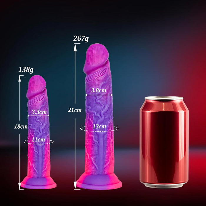 Butt Plug treniņu komplekts: 18 cm un 21 cm silikona dildo ar spēcīgu piesūcekni