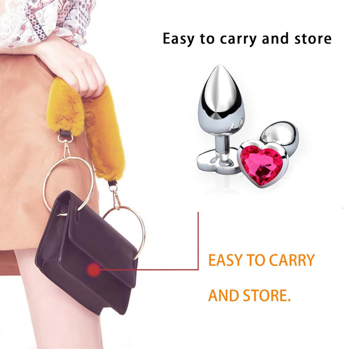 2 анальные пробки с сильной присоской из металла с кристаллом в форме сердца