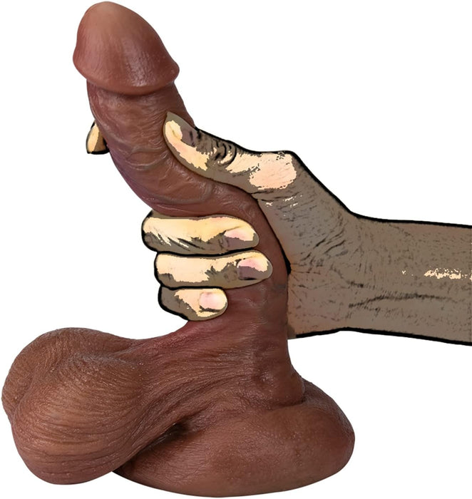 Реалистичный XL силиконовый фаллоимитатор с сильной присоской и наклоном 45°