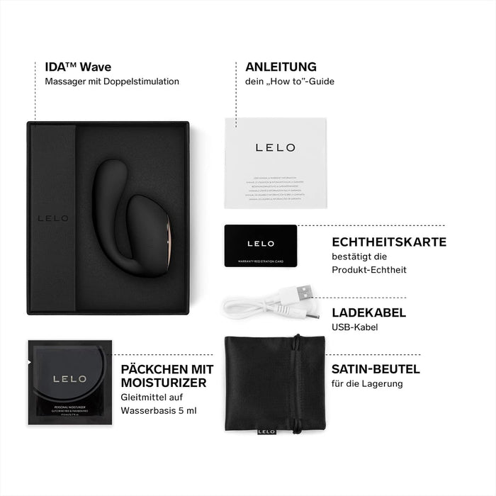 Двойной вибратор IDĀ Wave с приложением для женщин, с сильной присоской, черный