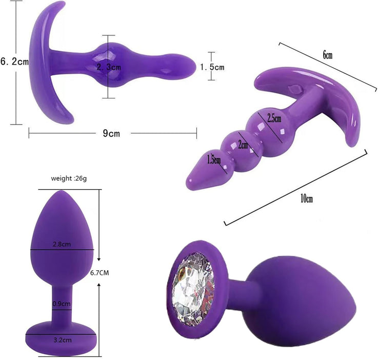 Набор из 8 плагов с вибрацией для женщин и мужчин с сильной присоской