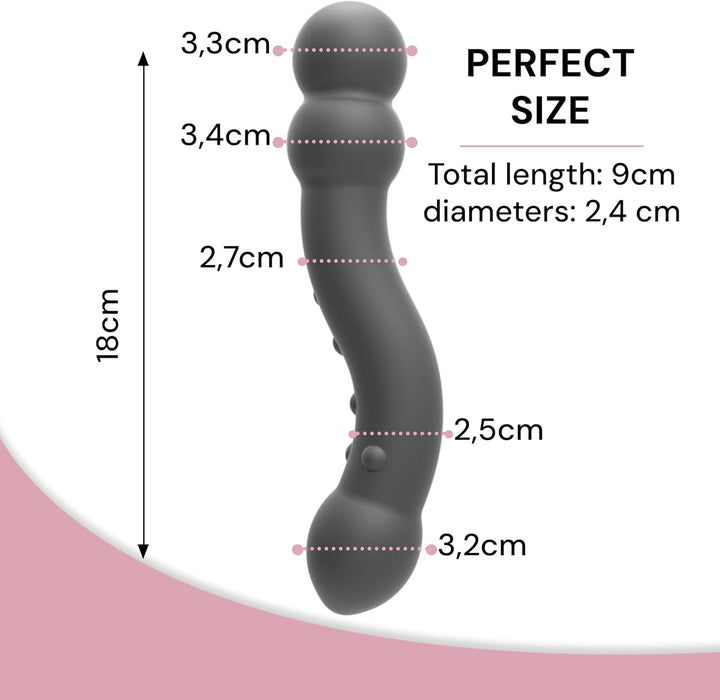 Melns Prostatas Stimulators 18cm Silikona Analais Rotaļlieta Vīriešiem