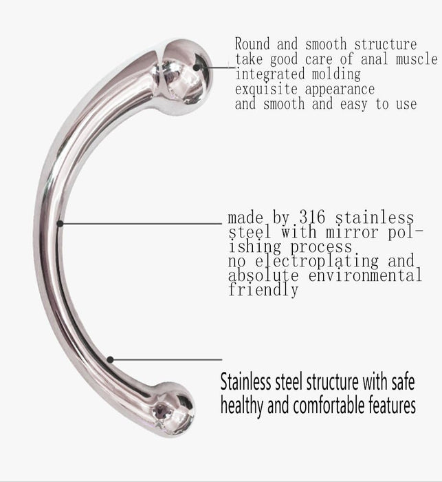 Металлический массажер для точки G и простаты с сильной присоской, эргономичный