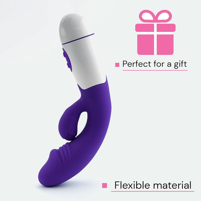 Вибратор с клиторной стимуляцией, 30 режимов, 19 см с сильной присоской