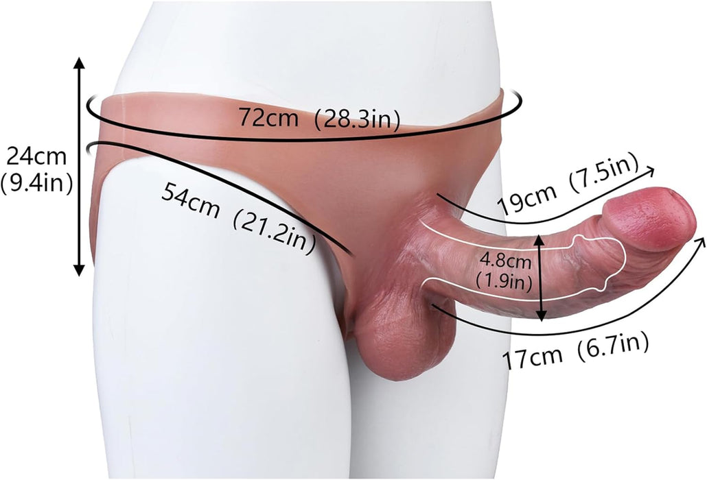 Silikona elastīgās strap-on biksītes ar reālistisku dildo un redzamām vēnām