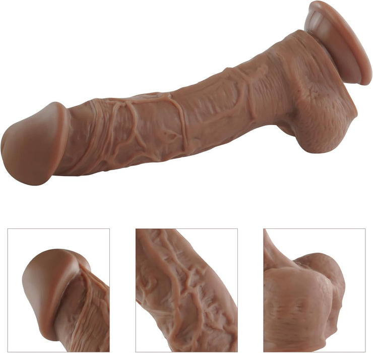 Reālistisks silikona dildo ar spēcīgu piesūkni un G punkta stimulāciju sievietēm